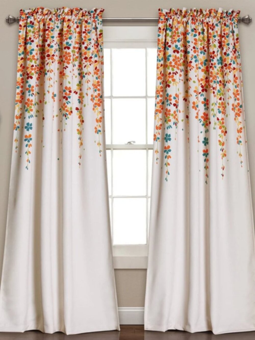 Lush Decor Weeping Flowers Light Filtering Curtains- Like NEW